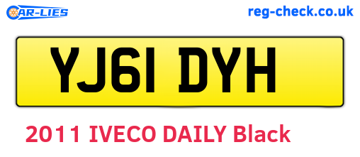 YJ61DYH are the vehicle registration plates.