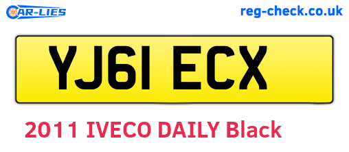 YJ61ECX are the vehicle registration plates.