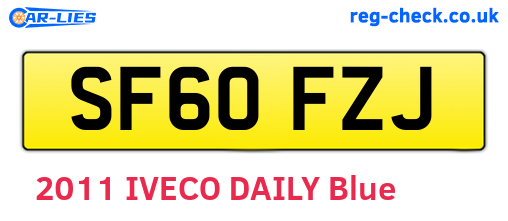 SF60FZJ are the vehicle registration plates.
