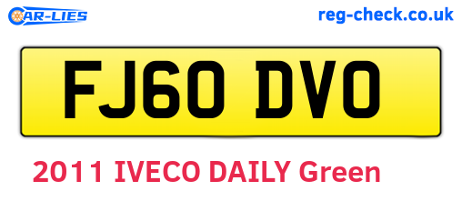 FJ60DVO are the vehicle registration plates.