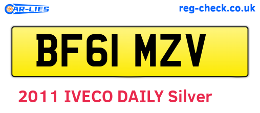 BF61MZV are the vehicle registration plates.
