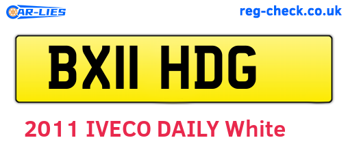 BX11HDG are the vehicle registration plates.