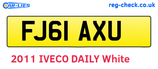 FJ61AXU are the vehicle registration plates.