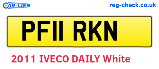 PF11RKN are the vehicle registration plates.