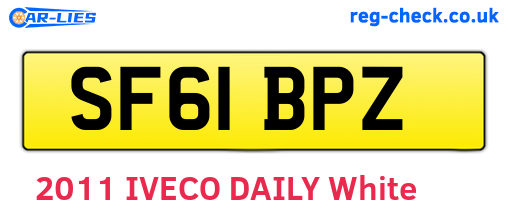 SF61BPZ are the vehicle registration plates.