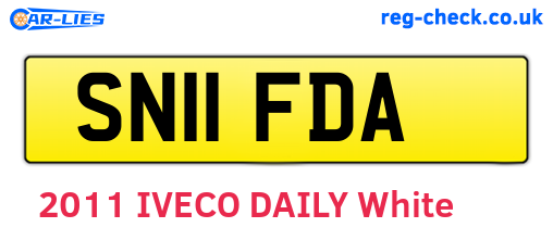 SN11FDA are the vehicle registration plates.
