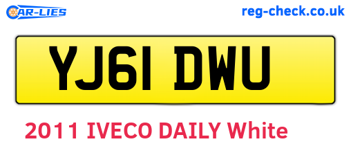 YJ61DWU are the vehicle registration plates.