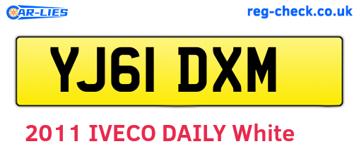 YJ61DXM are the vehicle registration plates.