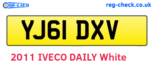 YJ61DXV are the vehicle registration plates.