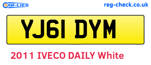 YJ61DYM are the vehicle registration plates.