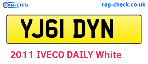 YJ61DYN are the vehicle registration plates.