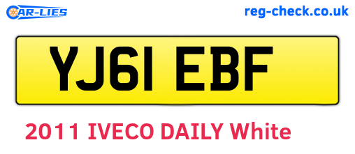 YJ61EBF are the vehicle registration plates.