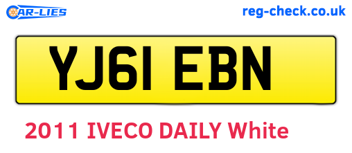 YJ61EBN are the vehicle registration plates.