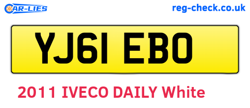 YJ61EBO are the vehicle registration plates.