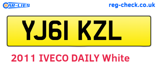 YJ61KZL are the vehicle registration plates.