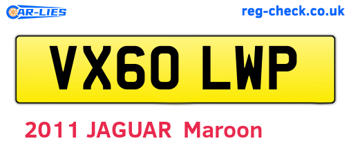 VX60LWP are the vehicle registration plates.