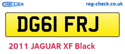 DG61FRJ are the vehicle registration plates.