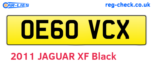 OE60VCX are the vehicle registration plates.