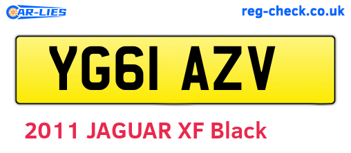 YG61AZV are the vehicle registration plates.