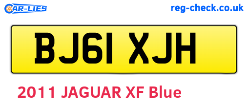 BJ61XJH are the vehicle registration plates.