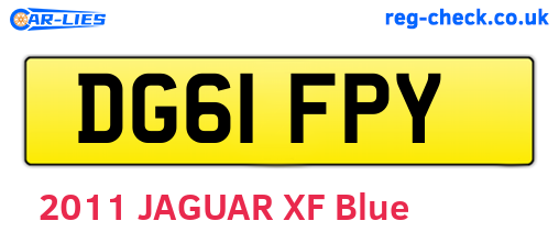 DG61FPY are the vehicle registration plates.