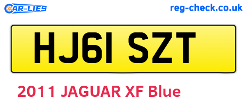 HJ61SZT are the vehicle registration plates.