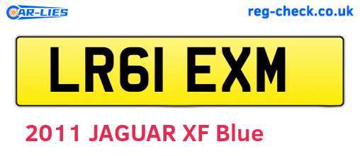 LR61EXM are the vehicle registration plates.