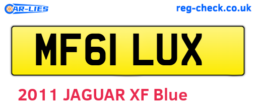 MF61LUX are the vehicle registration plates.