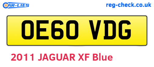 OE60VDG are the vehicle registration plates.