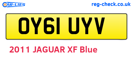 OY61UYV are the vehicle registration plates.