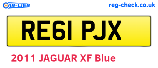 RE61PJX are the vehicle registration plates.