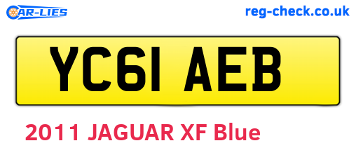 YC61AEB are the vehicle registration plates.