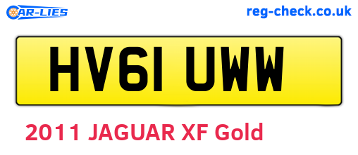 HV61UWW are the vehicle registration plates.