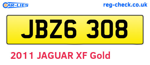 JBZ6308 are the vehicle registration plates.