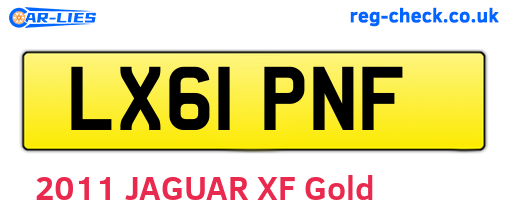 LX61PNF are the vehicle registration plates.