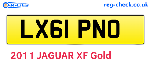 LX61PNO are the vehicle registration plates.