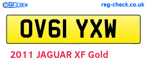 OV61YXW are the vehicle registration plates.