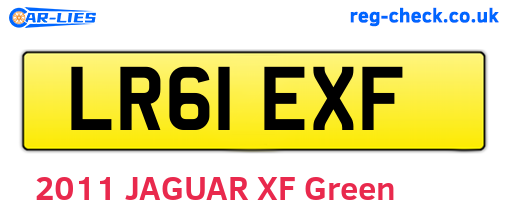 LR61EXF are the vehicle registration plates.