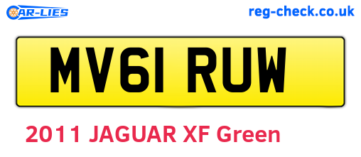 MV61RUW are the vehicle registration plates.