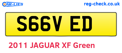 S66VED are the vehicle registration plates.