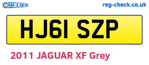 HJ61SZP are the vehicle registration plates.