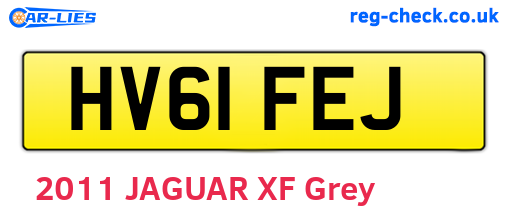 HV61FEJ are the vehicle registration plates.