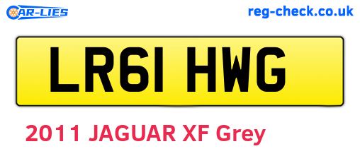 LR61HWG are the vehicle registration plates.