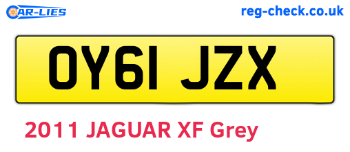OY61JZX are the vehicle registration plates.