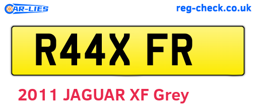 R44XFR are the vehicle registration plates.