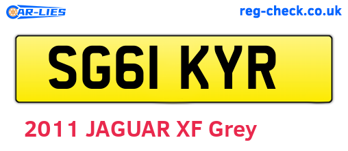 SG61KYR are the vehicle registration plates.