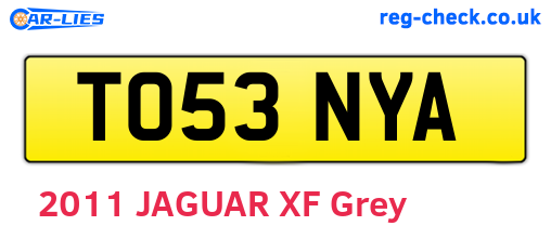 TO53NYA are the vehicle registration plates.