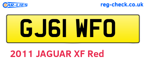 GJ61WFO are the vehicle registration plates.