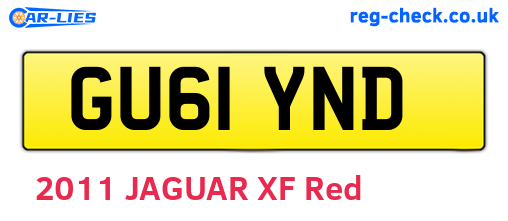 GU61YND are the vehicle registration plates.