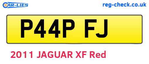 P44PFJ are the vehicle registration plates.